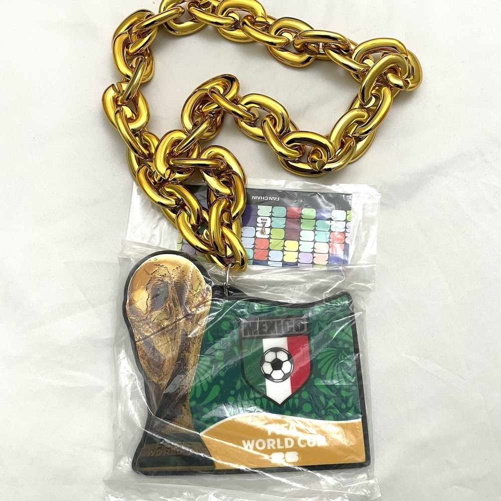 NEW FIFA World Cup 2026 Mexico Fan Gold Chain Officially Licensed